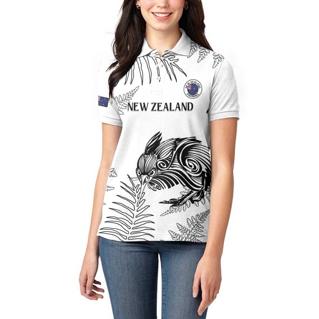 Custom New Zealand Kiwi Football Women Polo Shirt Aotearoa Silver Fern - Vibe Hoodie Shop