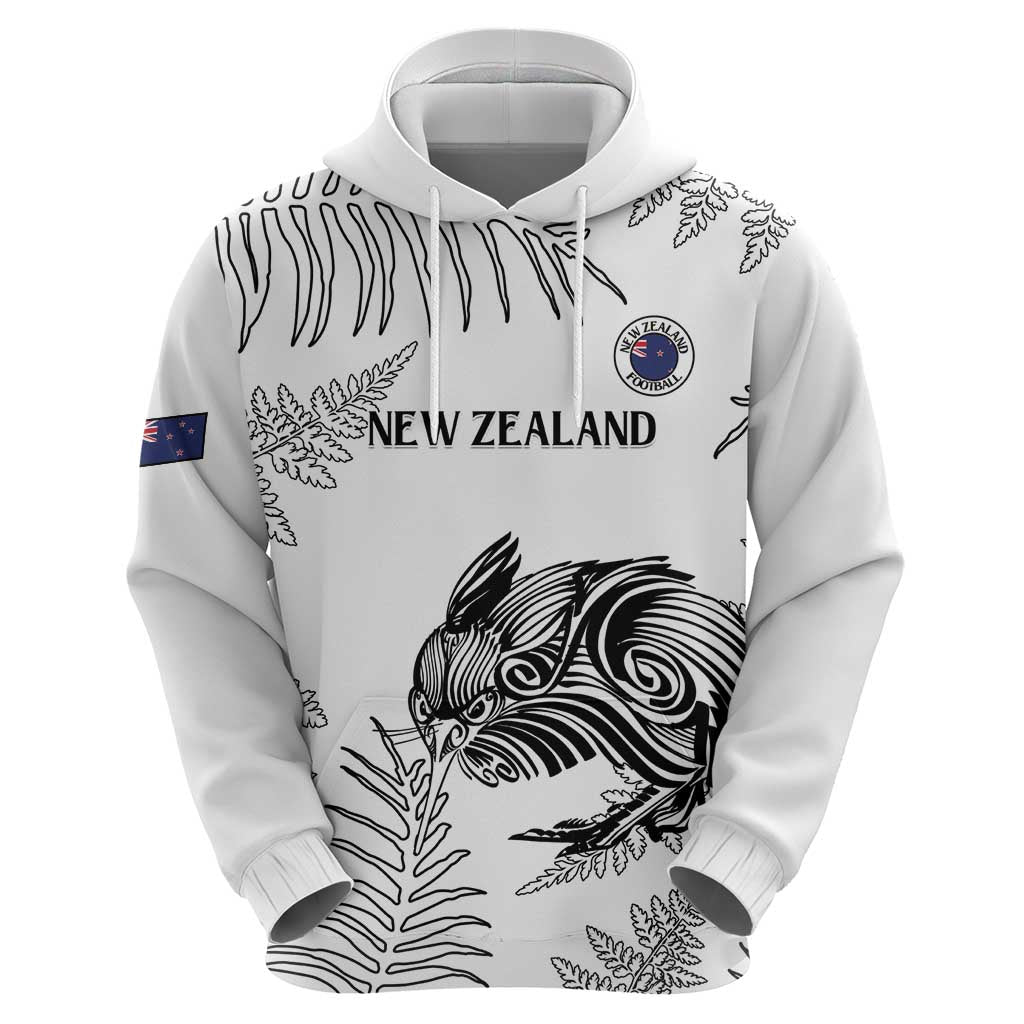 Custom New Zealand Kiwi Football Zip Hoodie Aotearoa Silver Fern - Vibe Hoodie Shop