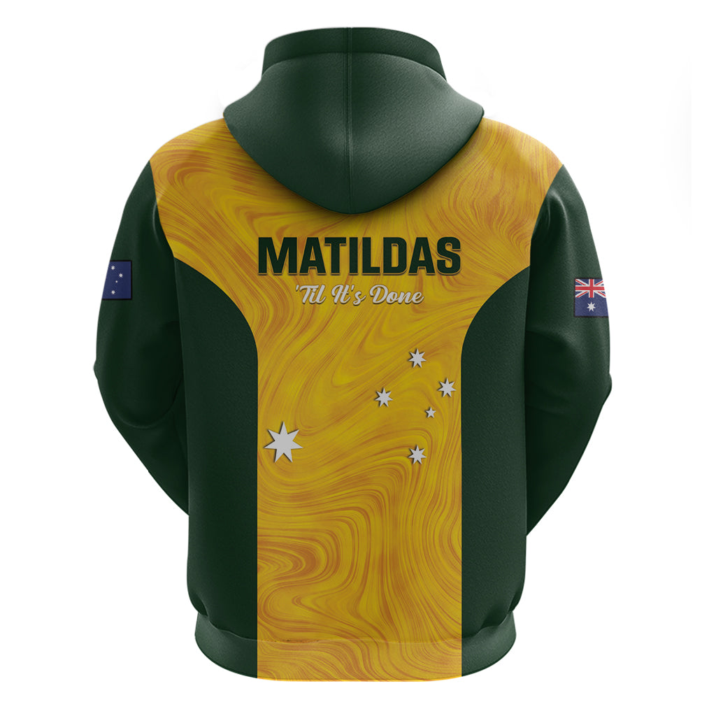 Australia Soccer Hoodie Foord Matildas - Gold Marble - Vibe Hoodie Shop