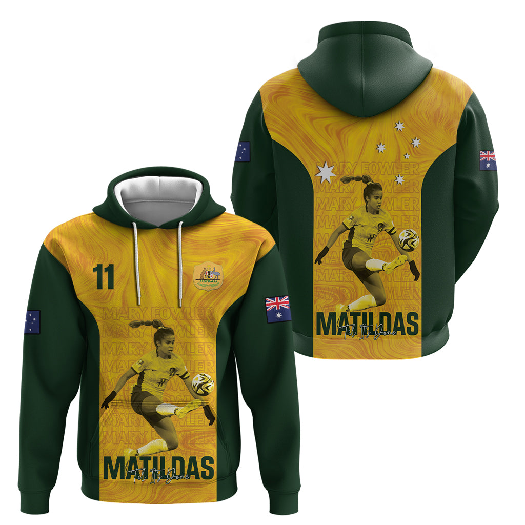 Australia Soccer Hoodie Fowler Matildas - Gold Marble - Vibe Hoodie Shop