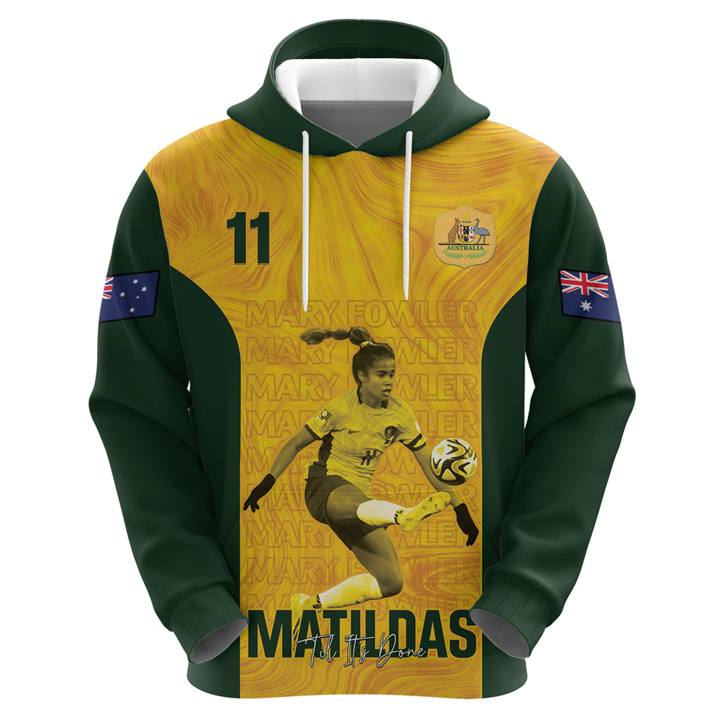 Australia Soccer Hoodie Fowler Matildas - Gold Marble - Vibe Hoodie Shop