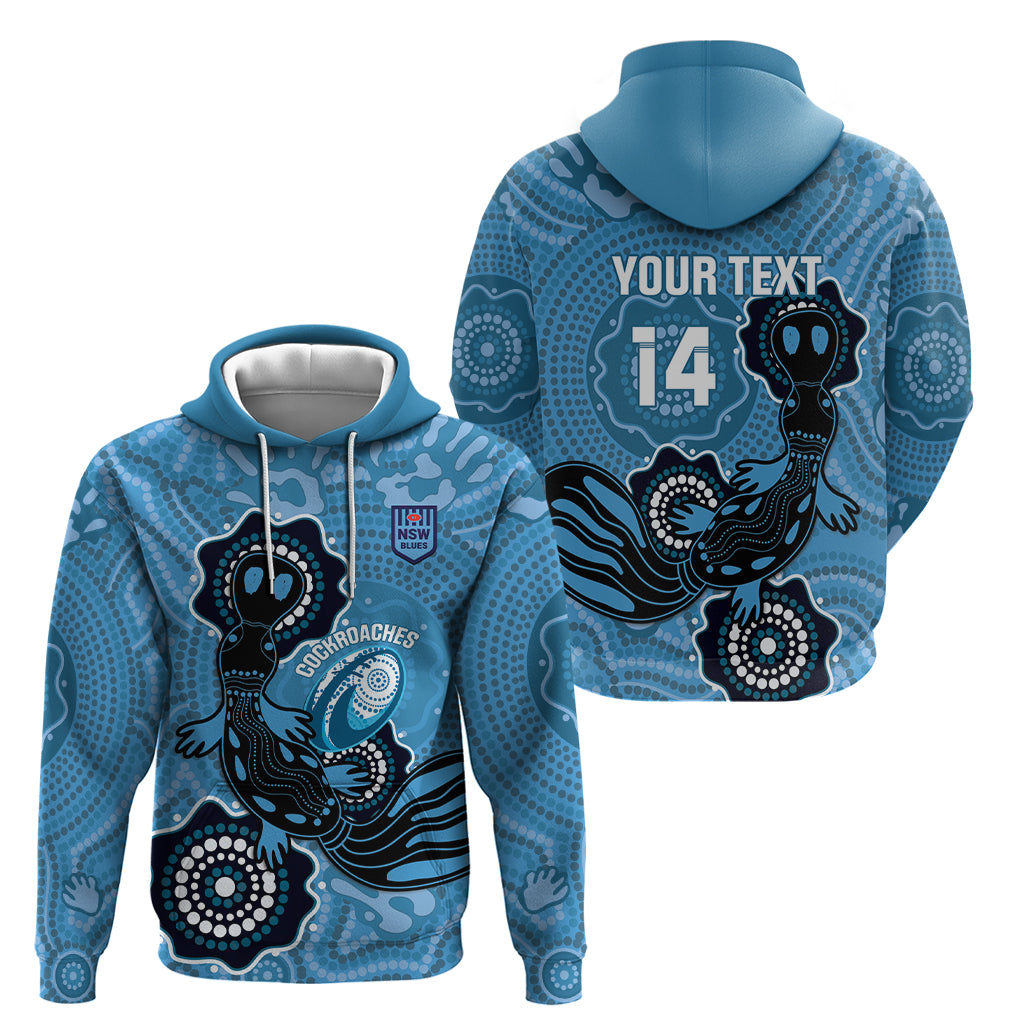 Custom NSW Blues Rugby Hoodie 2024 Platypus Mix Aboriginal Art - Vibe Hoodie Shop