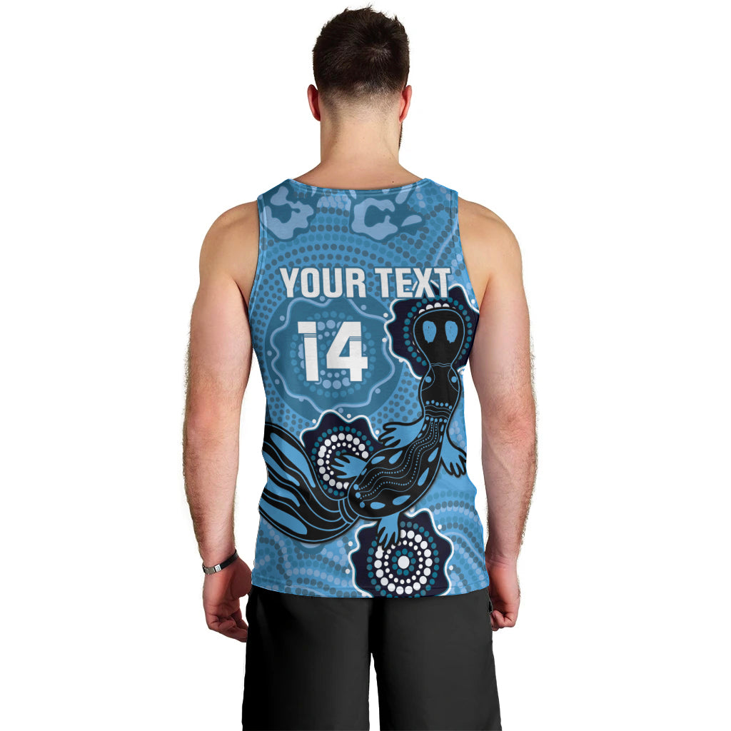 Custom NSW Blues Rugby Men Tank Top 2024 Platypus Mix Aboriginal Art - Vibe Hoodie Shop