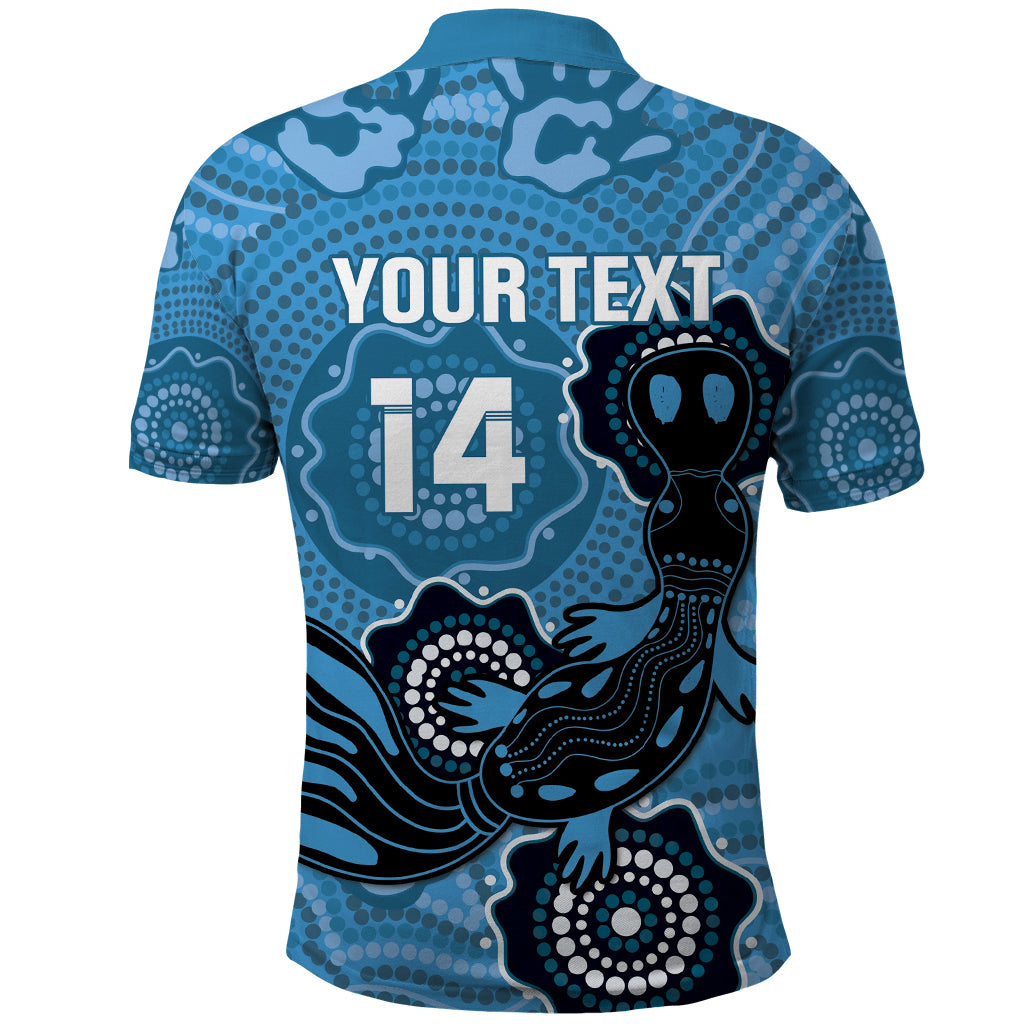 Custom NSW Blues Rugby Polo Shirt 2024 Platypus Mix Aboriginal Art - Vibe Hoodie Shop