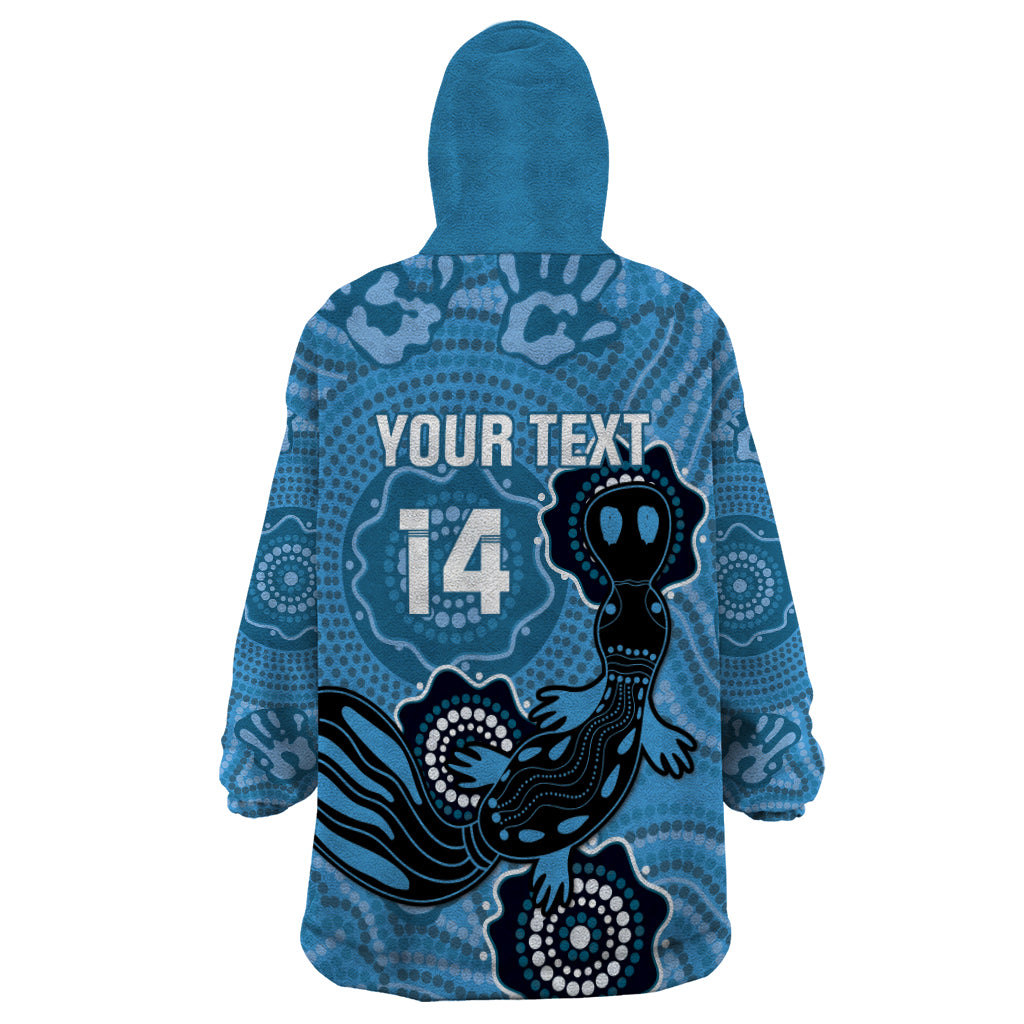 Custom NSW Blues Rugby Wearable Blanket Hoodie 2024 Platypus Mix Aboriginal Art - Vibe Hoodie Shop