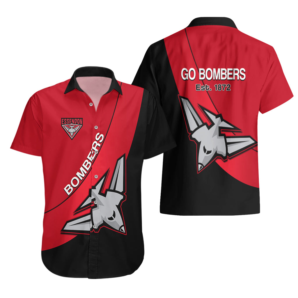 Essendon Football 2023 Hawaiian Shirt Go Bombers Simple Style - Vibe Hoodie Shop