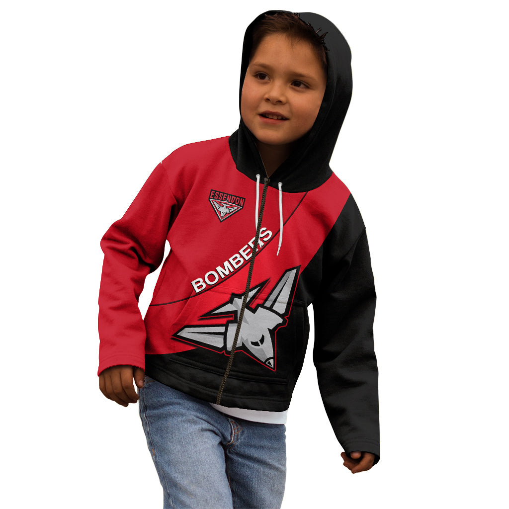 Essendon Football 2023 Kid Hoodie Go Bombers Simple Style - Vibe Hoodie Shop