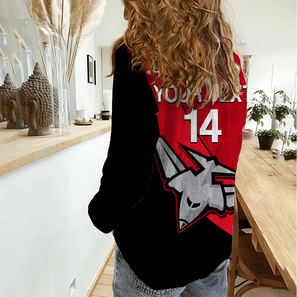 Personalised Essendon Football 2023 Women Casual Shirt Go Bombers Simple Style - Vibe Hoodie Shop