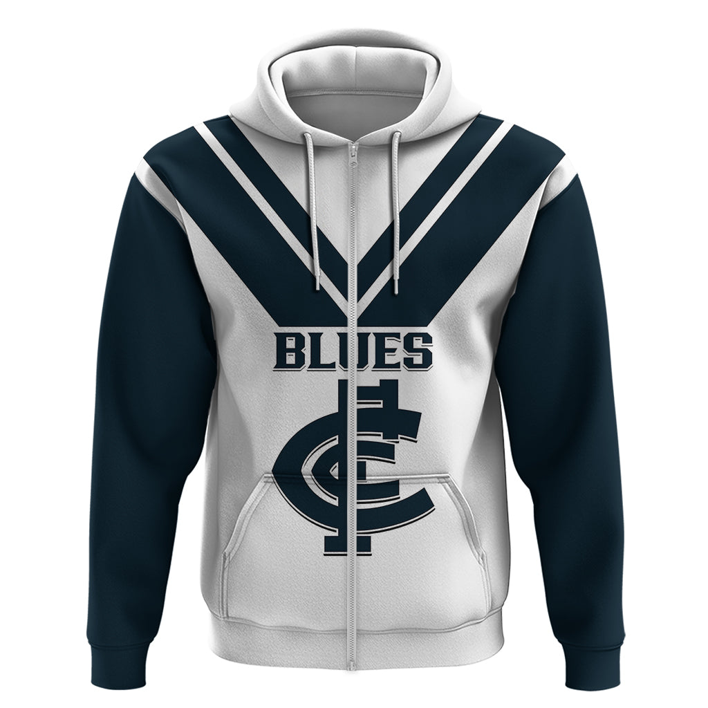 Carlton Football 2023 Hoodie Go Blues White Simple Style - Vibe Hoodie Shop