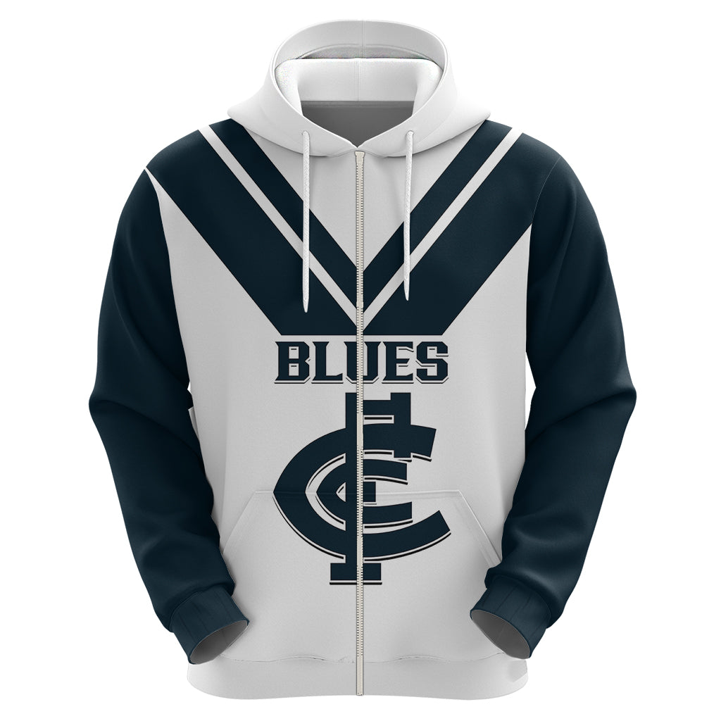Carlton Football 2023 Hoodie Go Blues White Simple Style - Vibe Hoodie Shop