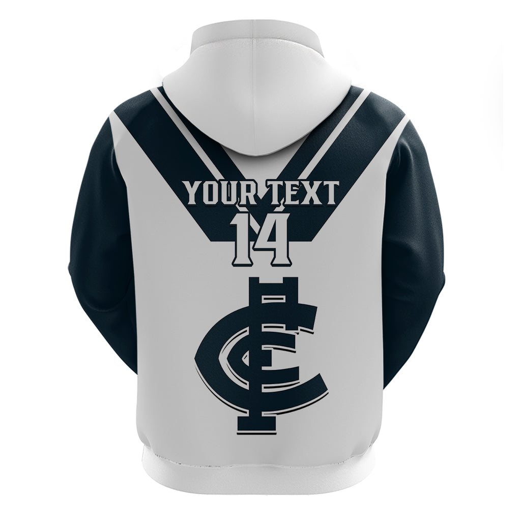 Personalised Carlton Football 2023 Hoodie Go Blues White Simple Style - Vibe Hoodie Shop