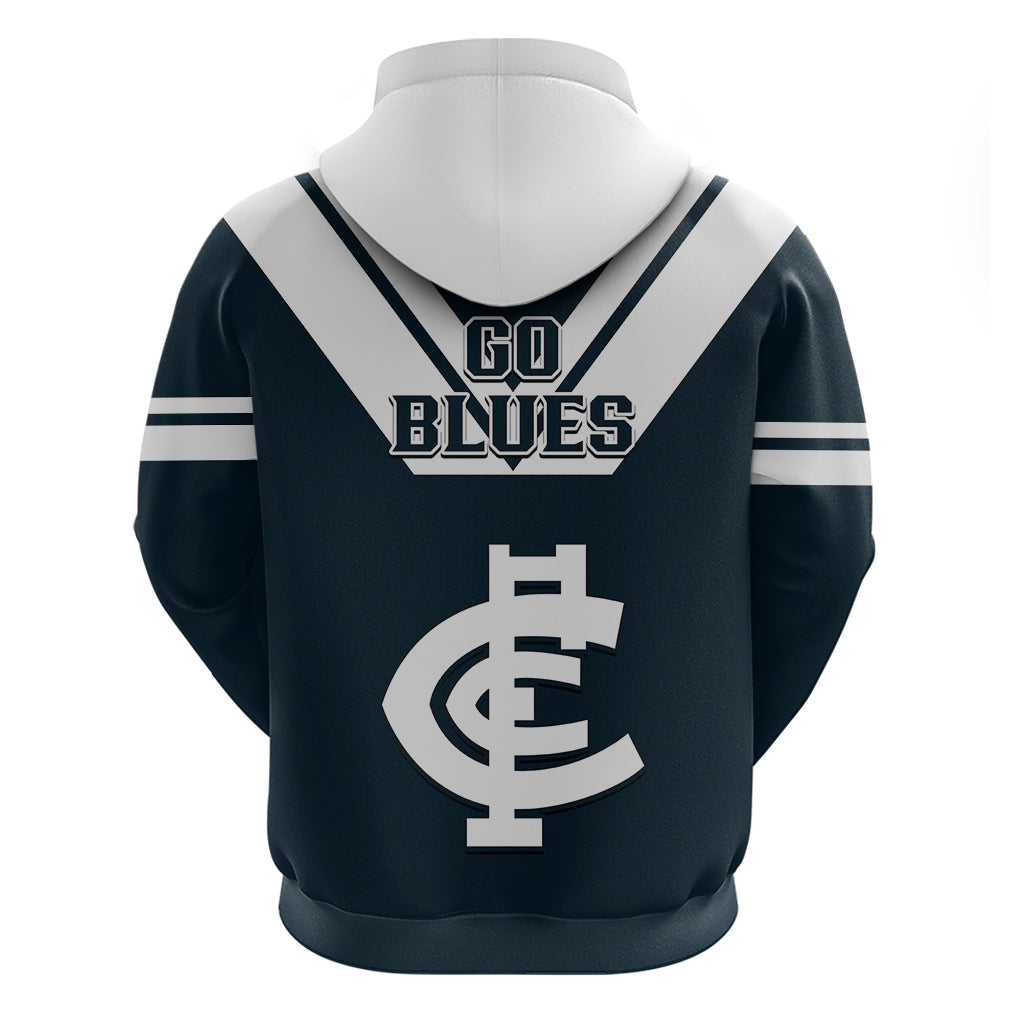 Carlton Football 2023 Hoodie Go Blues Navy Simple Style - Vibe Hoodie Shop