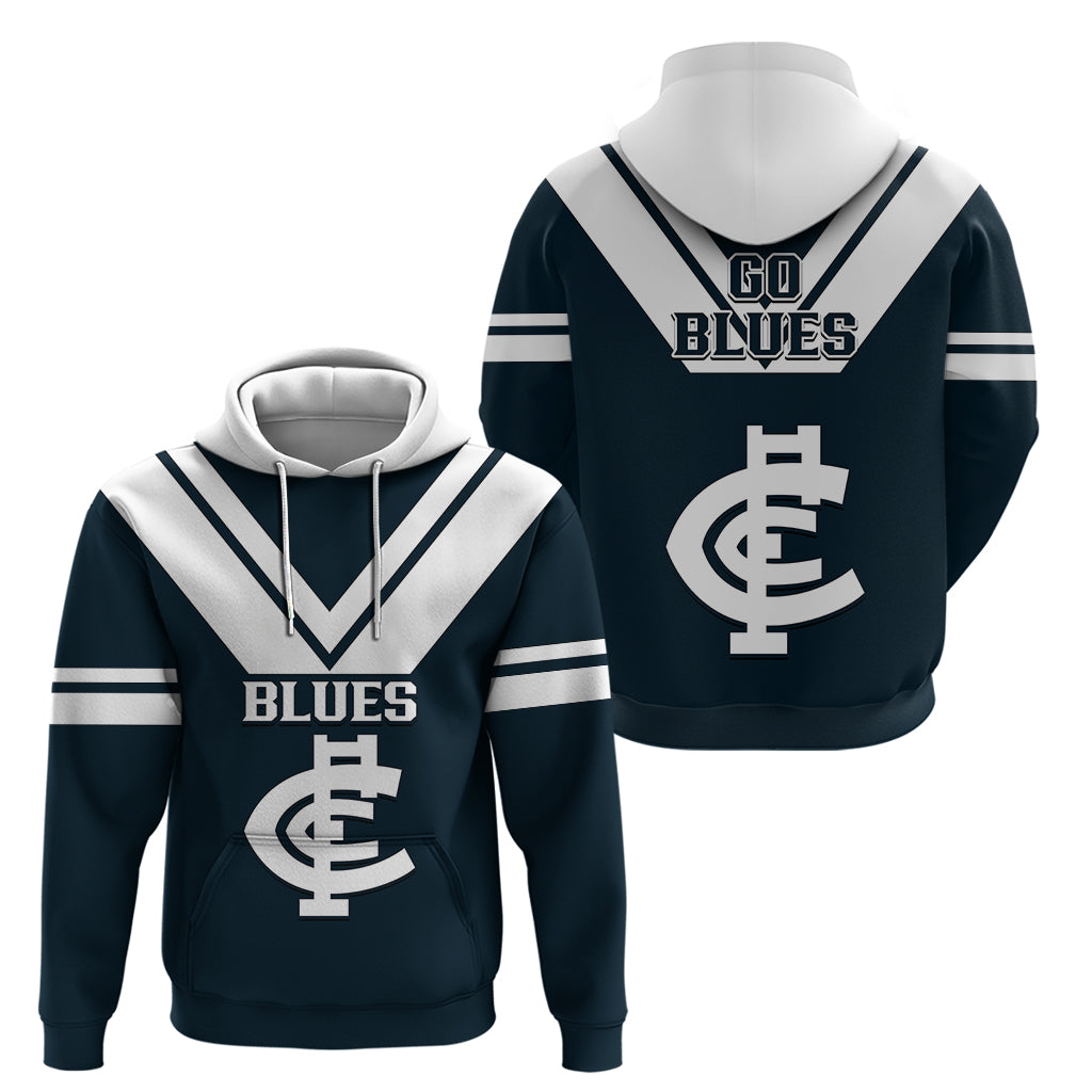Carlton Football 2023 Hoodie Go Blues Navy Simple Style - Vibe Hoodie Shop