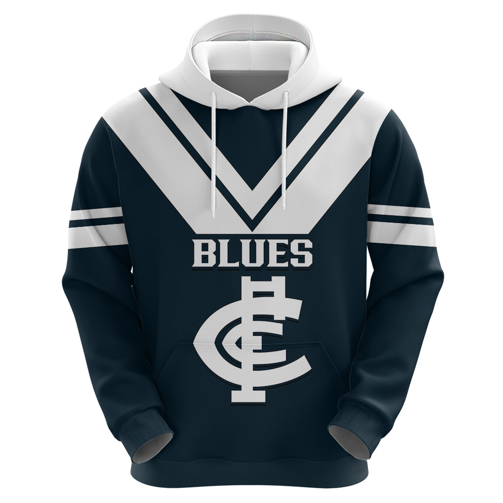 Carlton Football 2023 Hoodie Go Blues Navy Simple Style - Vibe Hoodie Shop