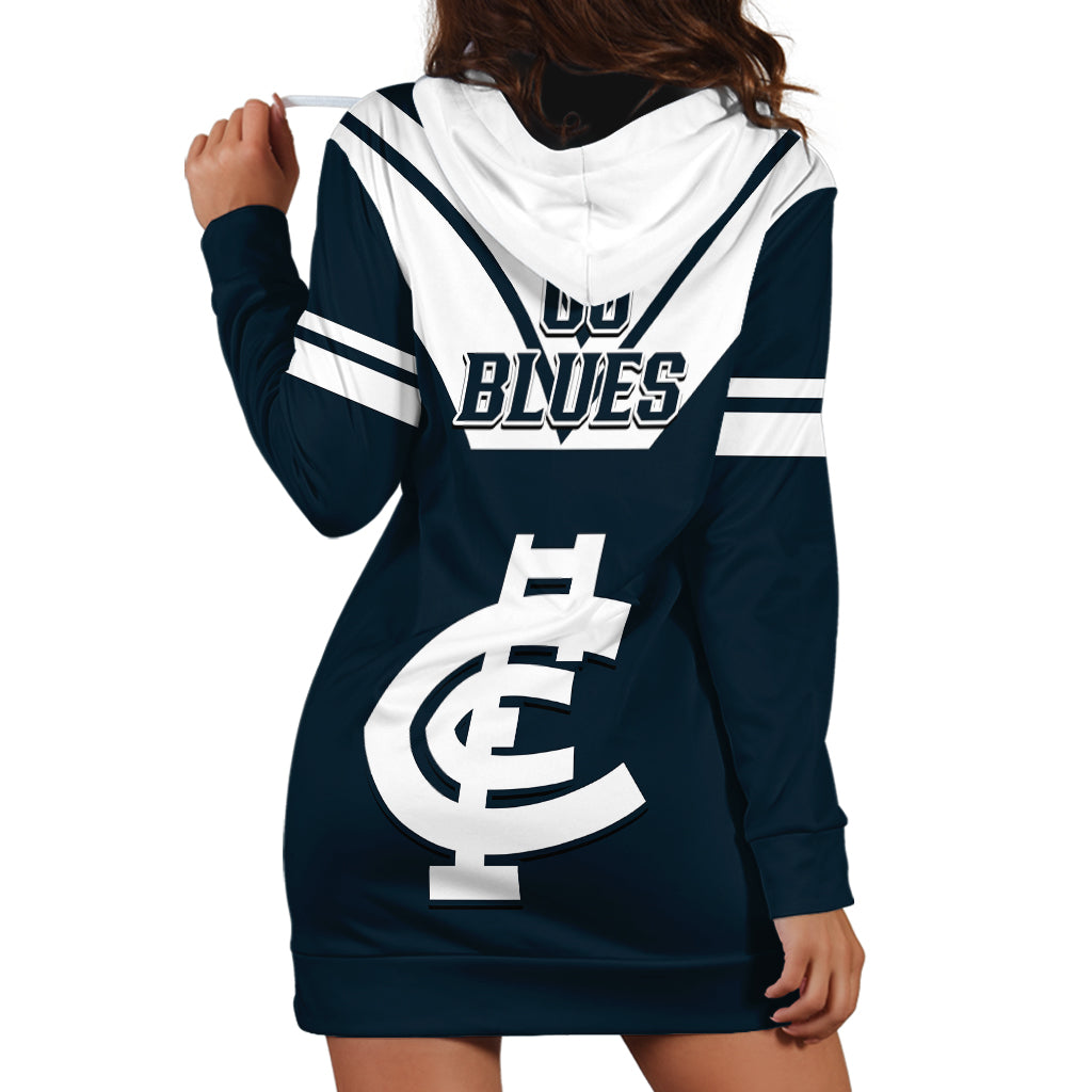 Carlton Football 2023 Hoodie Dress Go Blues Navy Simple Style - Vibe Hoodie Shop