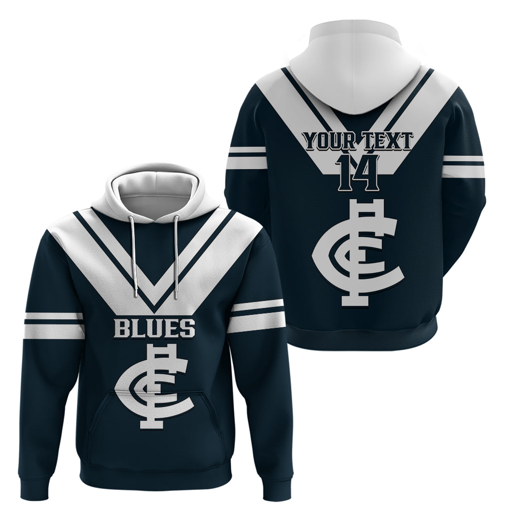 Personalised Carlton Football 2023 Hoodie Go Blues Navy Simple Style - Vibe Hoodie Shop