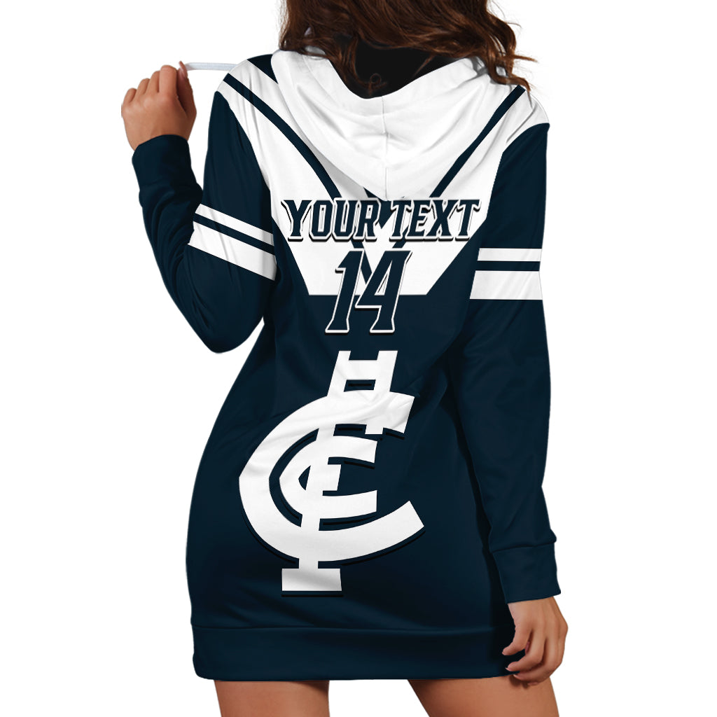 Personalised Carlton Football 2023 Hoodie Dress Go Blues Navy Simple Style - Vibe Hoodie Shop