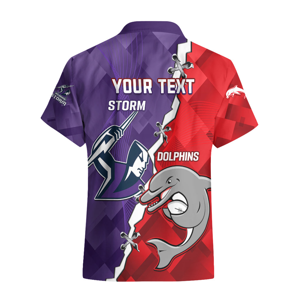 Personalised Storm Mix Dolphins Rugby Hawaiian Shirt Sporty Version - Vibe Hoodie Shop