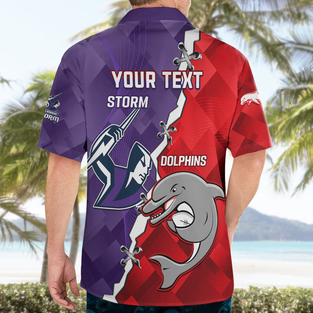 Personalised Storm Mix Dolphins Rugby Hawaiian Shirt Sporty Version - Vibe Hoodie Shop