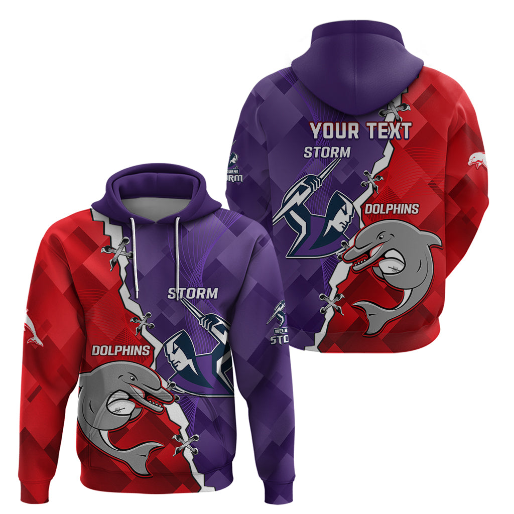 Personalised Storm Mix Dolphins Rugby Hoodie Sporty Version - Vibe Hoodie Shop
