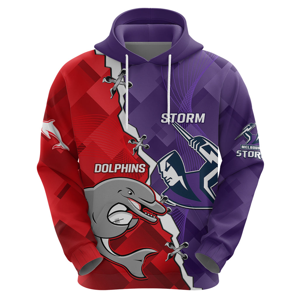 Personalised Storm Mix Dolphins Rugby Hoodie Sporty Version - Vibe Hoodie Shop