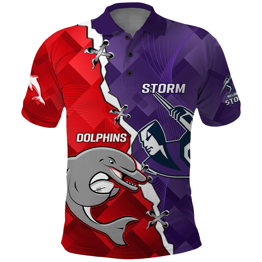 Personalised Storm Mix Dolphins Rugby Polo Shirt Sporty Version - Vibe Hoodie Shop