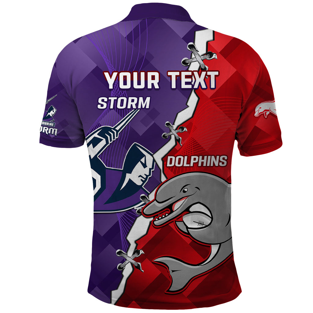 Personalised Storm Mix Dolphins Rugby Polo Shirt Sporty Version - Vibe Hoodie Shop