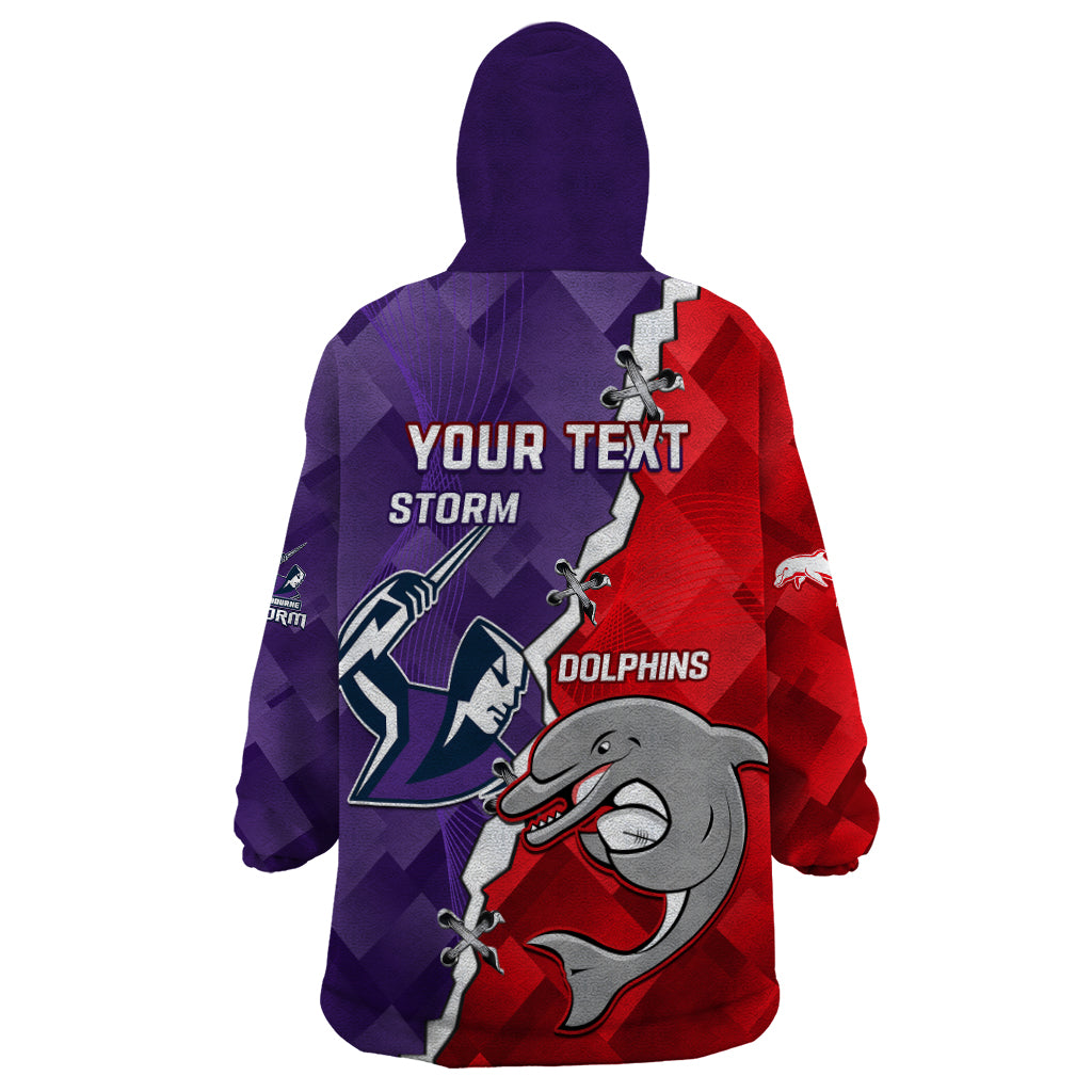 Personalised Storm Mix Dolphins Rugby Wearable Blanket Hoodie Sporty Version - Vibe Hoodie Shop