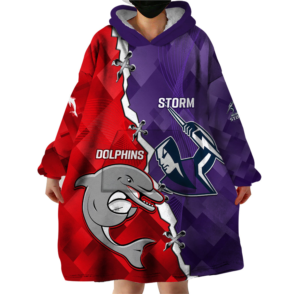 Personalised Storm Mix Dolphins Rugby Wearable Blanket Hoodie Sporty Version - Vibe Hoodie Shop