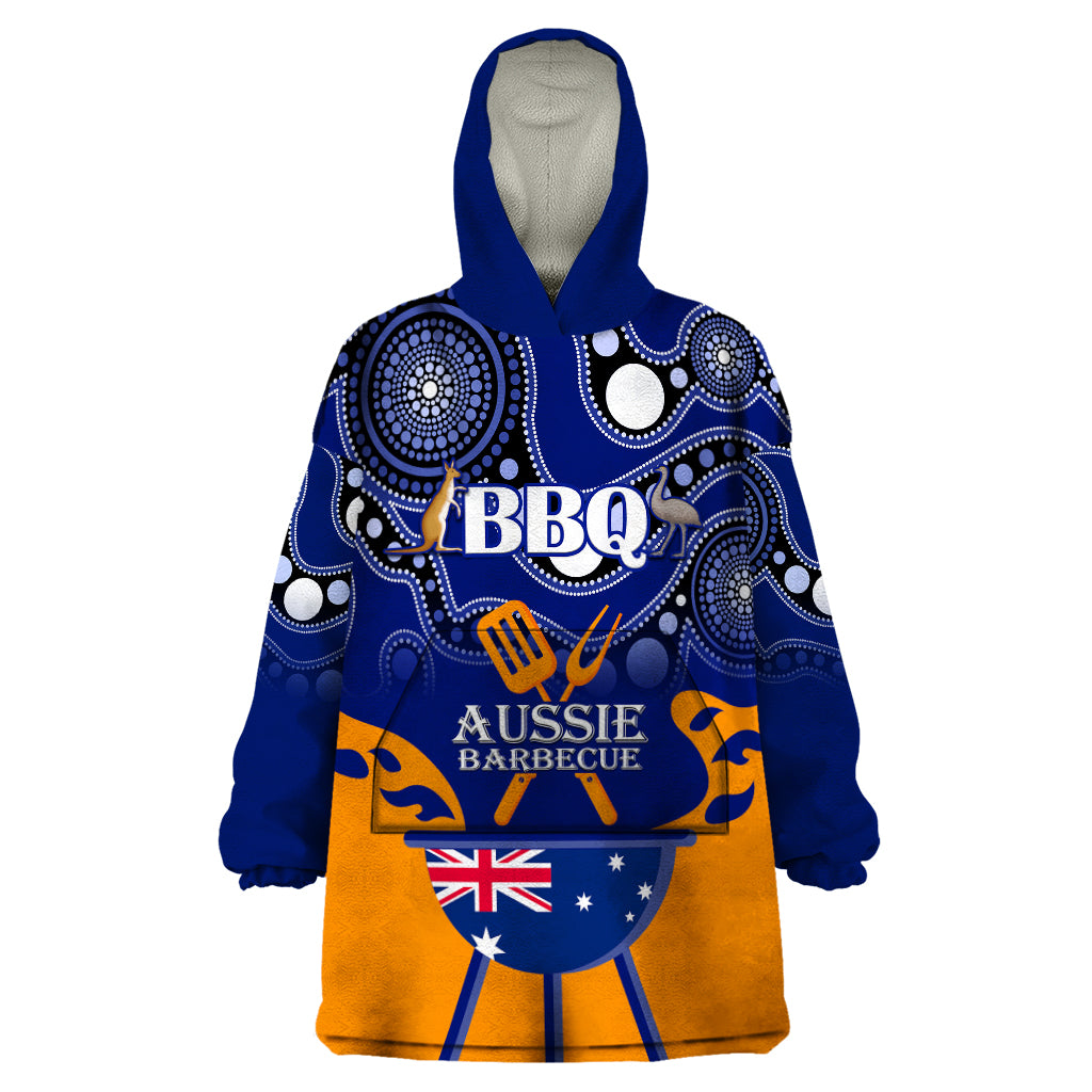 Personalised Australia Barbecue Wearable Blanket Hoodie Aussie Lovers BBQ Indigenous Version - Vibe Hoodie Shop