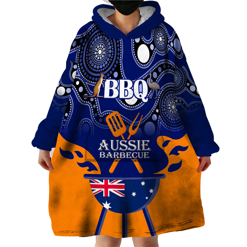 Personalised Australia Barbecue Wearable Blanket Hoodie Aussie Lovers BBQ Indigenous Version - Vibe Hoodie Shop