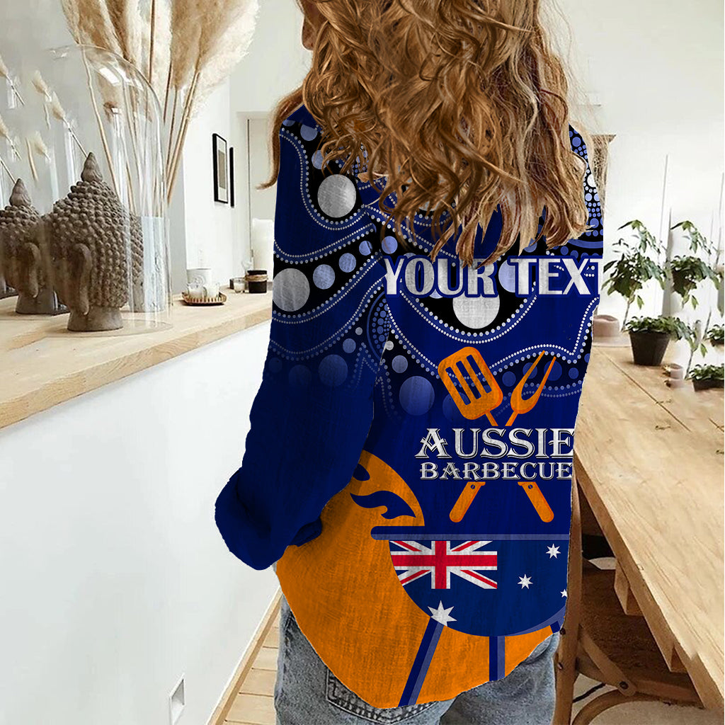 Personalised Australia Barbecue Women Casual Shirt Aussie Lovers BBQ Indigenous Version - Vibe Hoodie Shop
