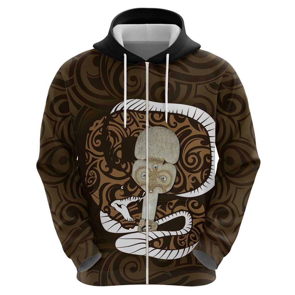 Gold New Zealand Eel Hoodie Aotearoa Maori Tuna With Kotiate Weapon - Vibe Hoodie Shop