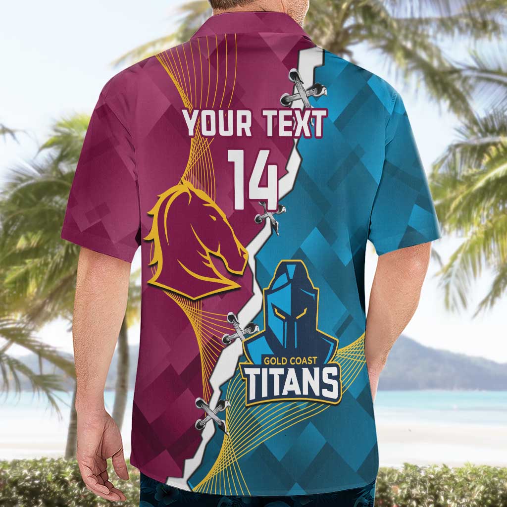 Custom Broncos And Titans Rugby 2024 Hawaiian Shirt Dynamic Style - Vibe Hoodie Shop