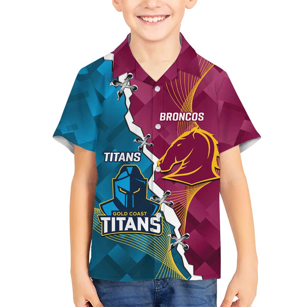 Custom Broncos And Titans Rugby 2024 Hawaiian Shirt Dynamic Style - Vibe Hoodie Shop