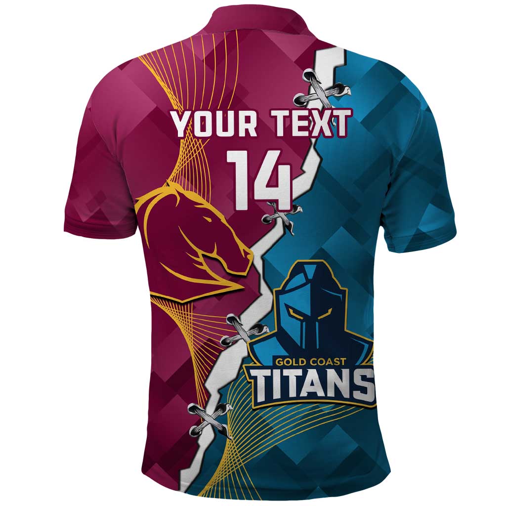 Custom Broncos And Titans Rugby 2024 Polo Shirt Dynamic Style - Vibe Hoodie Shop