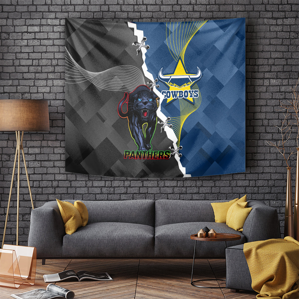 Panthers And Cowboys Rugby Tapestry Sporty Version - Vibe Hoodie Shop