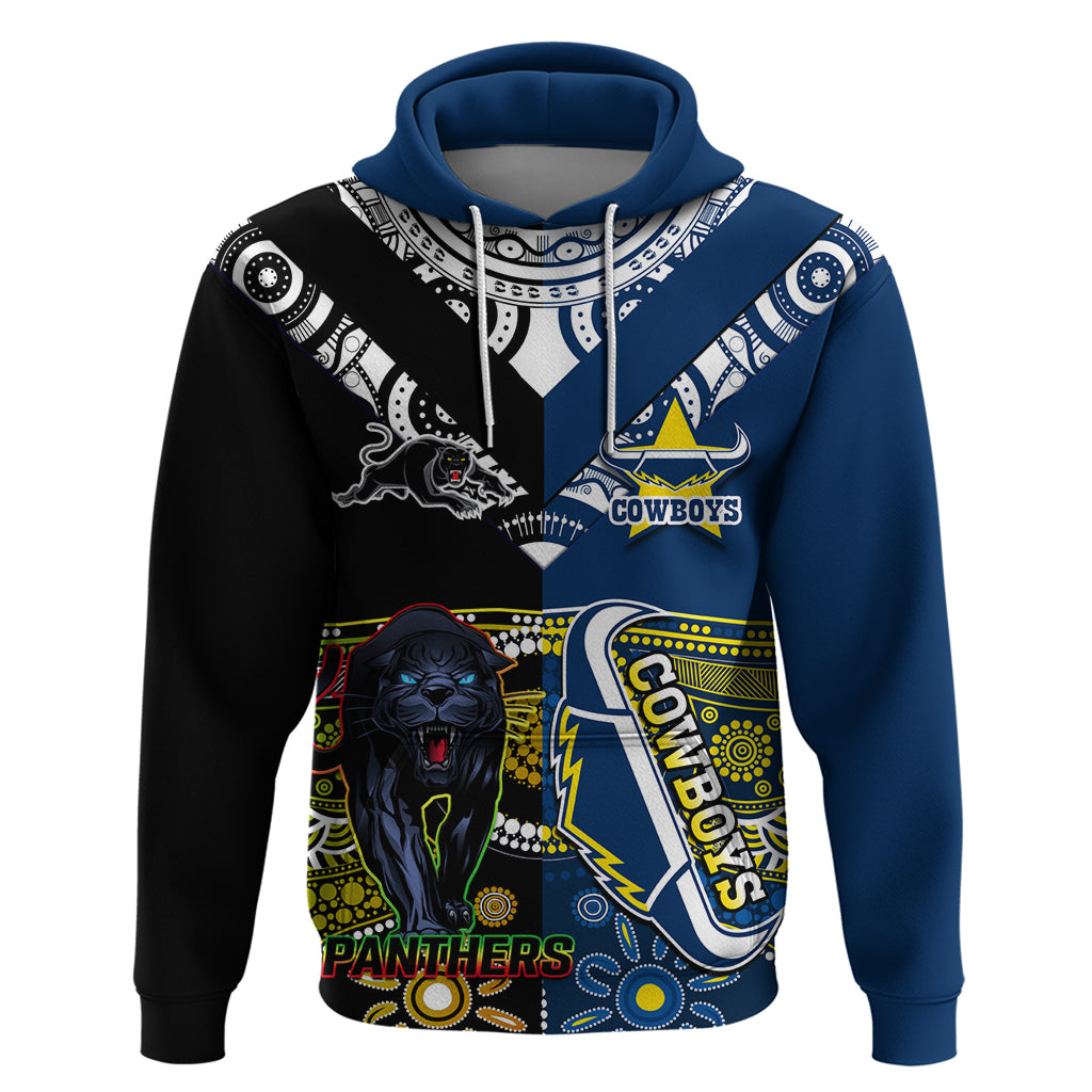 Custom Panthers And Cowboys Rugby Hoodie Aboriginal Version - Vibe Hoodie Shop