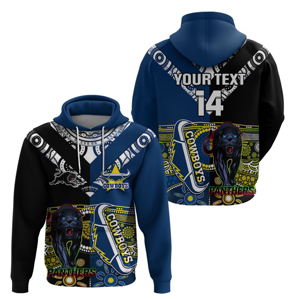 Custom Panthers And Cowboys Rugby Hoodie Aboriginal Version - Vibe Hoodie Shop