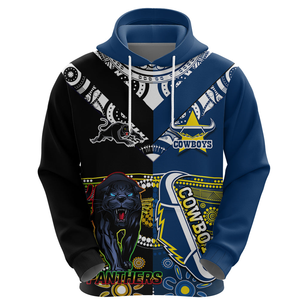 Custom Panthers And Cowboys Rugby Hoodie Aboriginal Version - Vibe Hoodie Shop