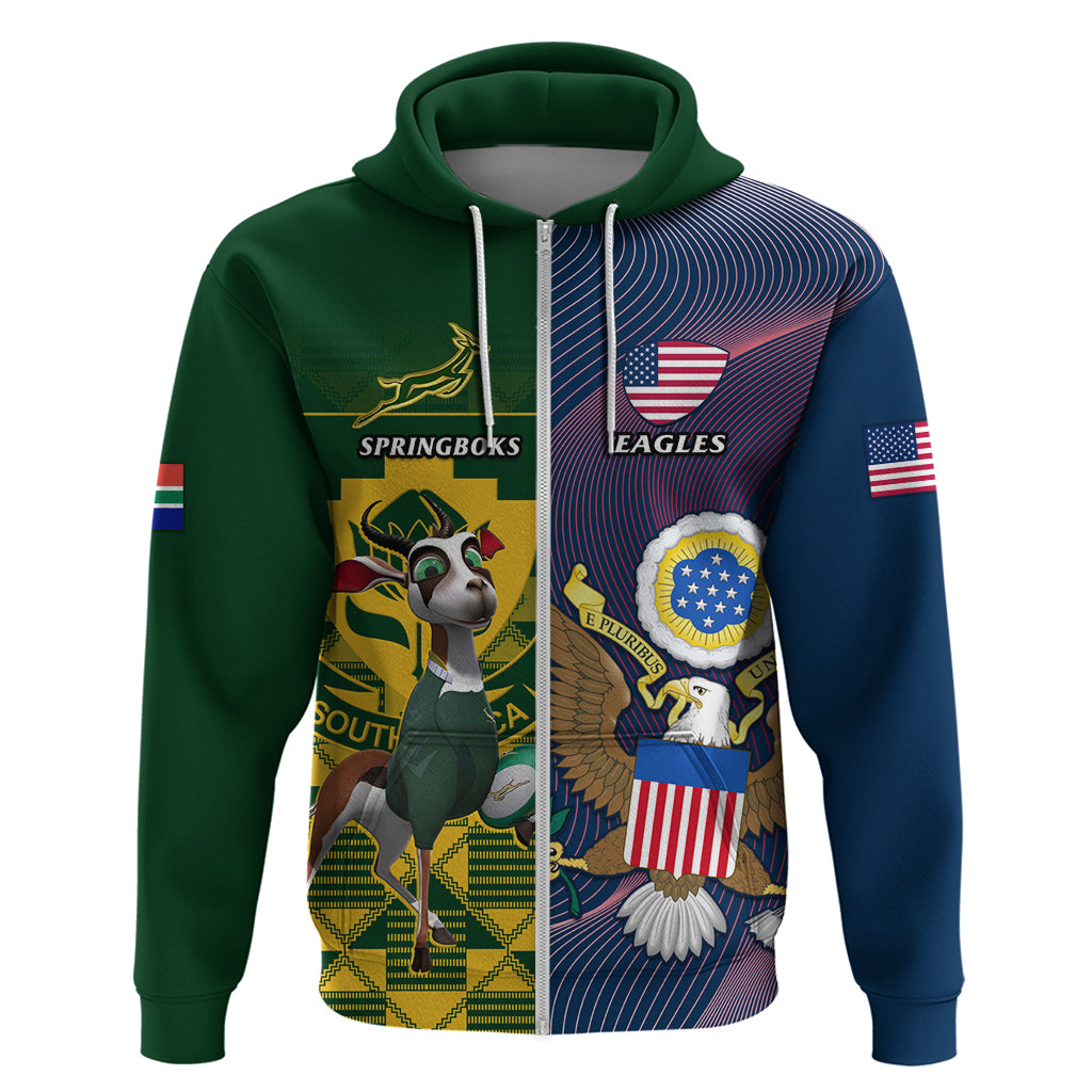 South Africa And United States Rugby Hoodie 2023 Springboks Combine Eagles - Vibe Hoodie Shop