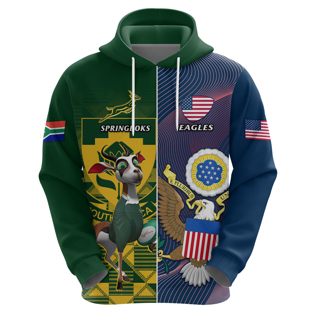 South Africa And United States Rugby Hoodie 2023 Springboks Combine Eagles - Vibe Hoodie Shop