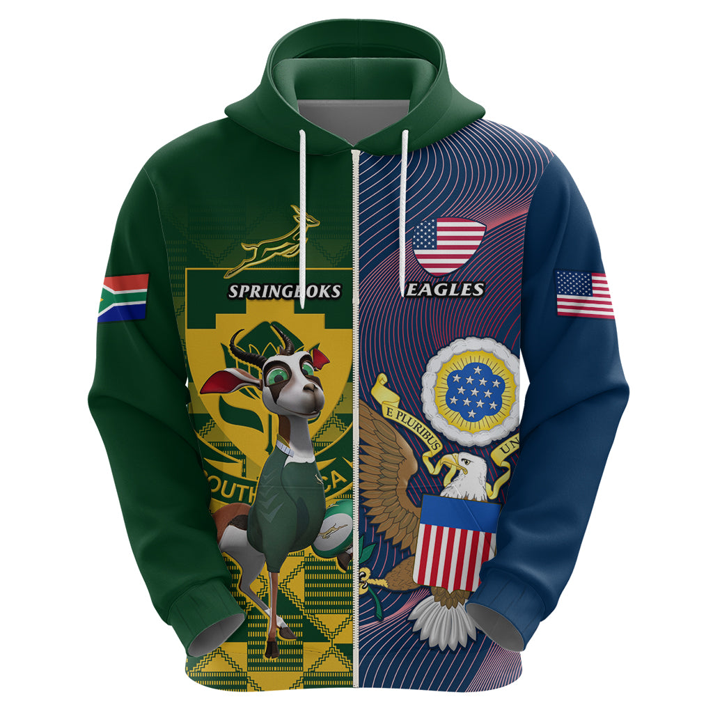 South Africa And United States Rugby Hoodie 2023 Springboks Combine Eagles - Vibe Hoodie Shop