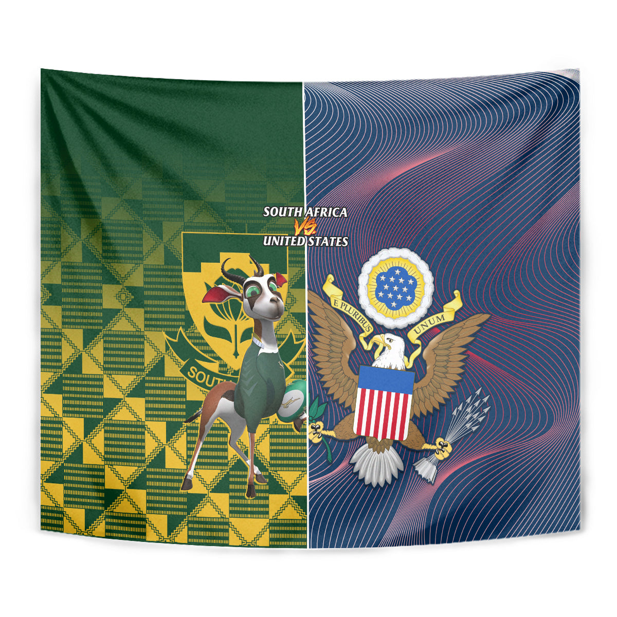 South Africa And United States Rugby Tapestry 2023 Springboks Combine Eagles - Vibe Hoodie Shop