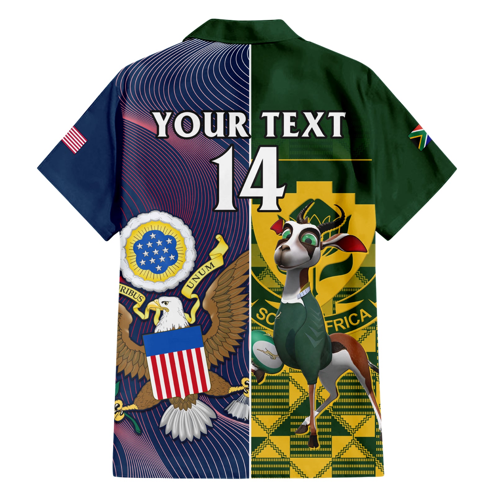 Custom South Africa And United States Rugby Hawaiian Shirt 2023 Springboks Combine Eagles - Vibe Hoodie Shop