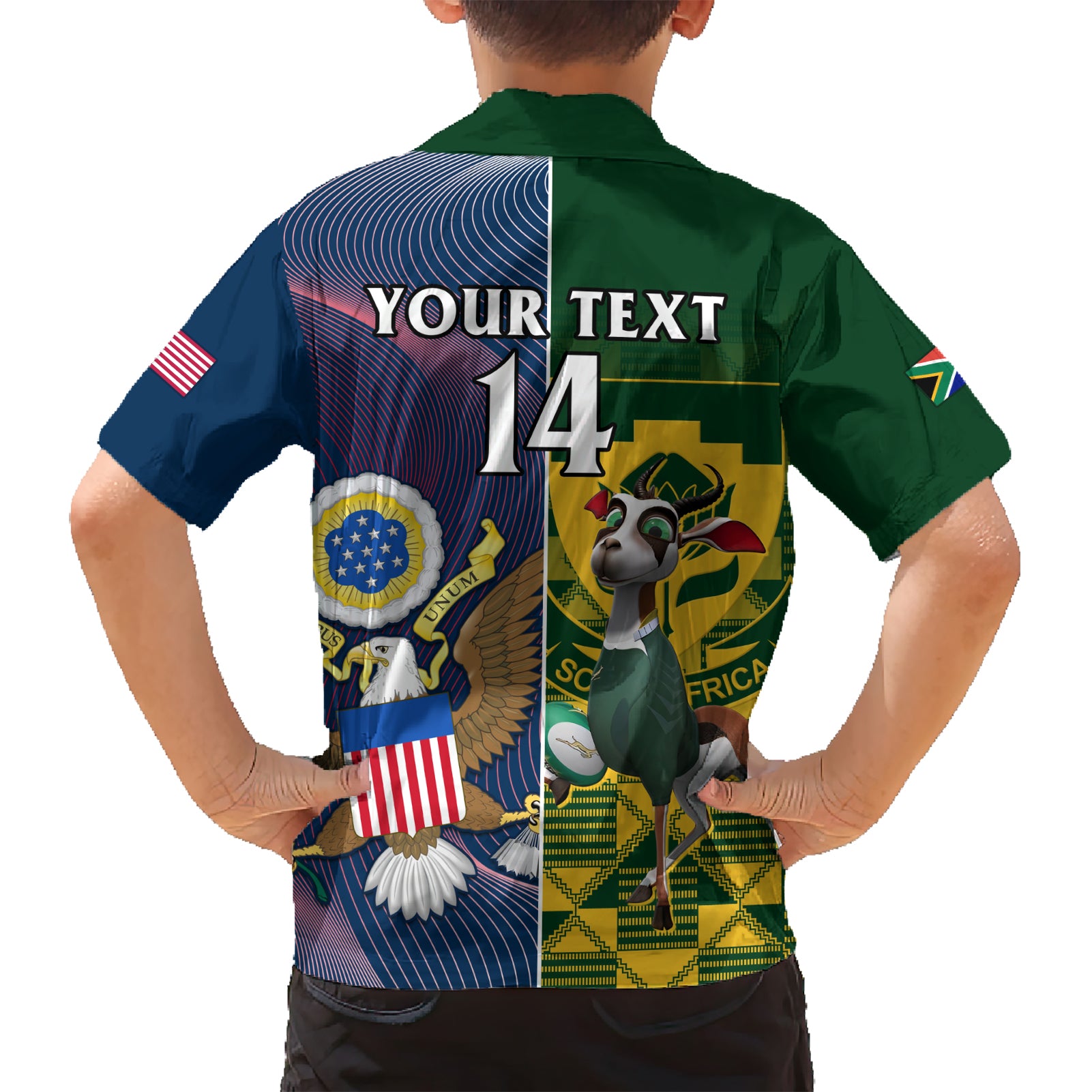 Custom South Africa And United States Rugby Hawaiian Shirt 2023 Springboks Combine Eagles - Vibe Hoodie Shop