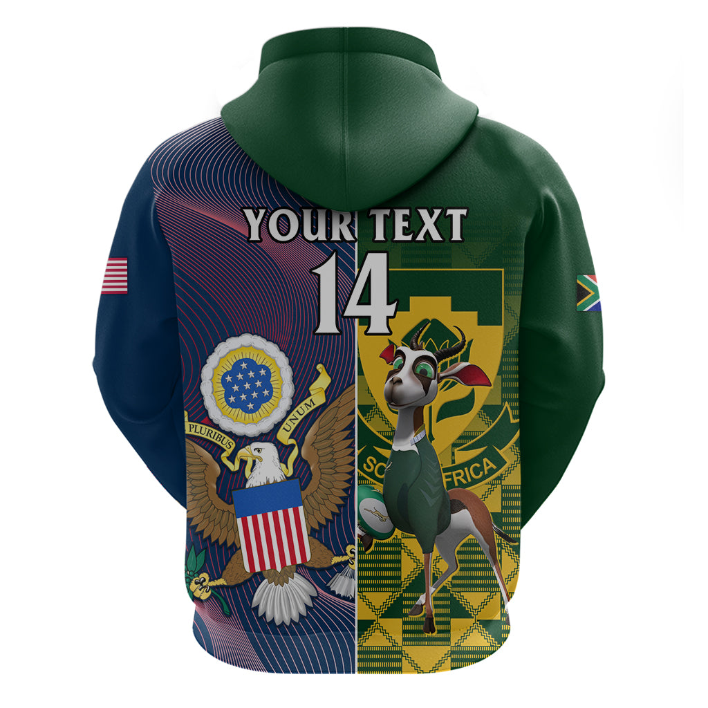 Custom South Africa And United States Rugby Hoodie 2023 Springboks Combine Eagles - Vibe Hoodie Shop