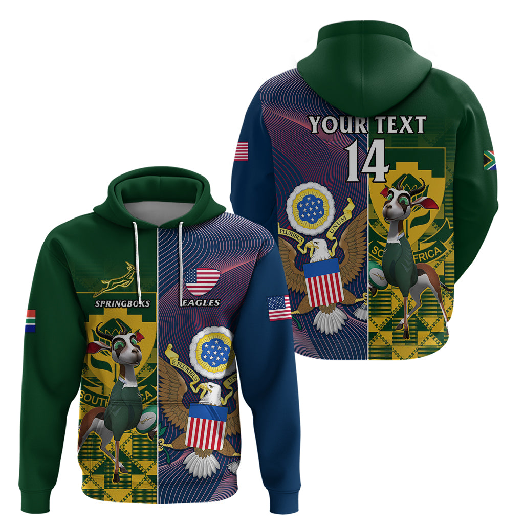 Custom South Africa And United States Rugby Hoodie 2023 Springboks Combine Eagles - Vibe Hoodie Shop