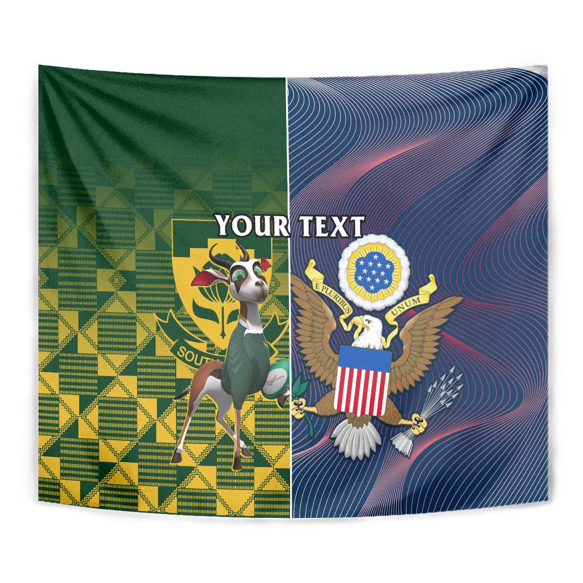 Custom South Africa And United States Rugby Tapestry 2023 Springboks Combine Eagles - Vibe Hoodie Shop