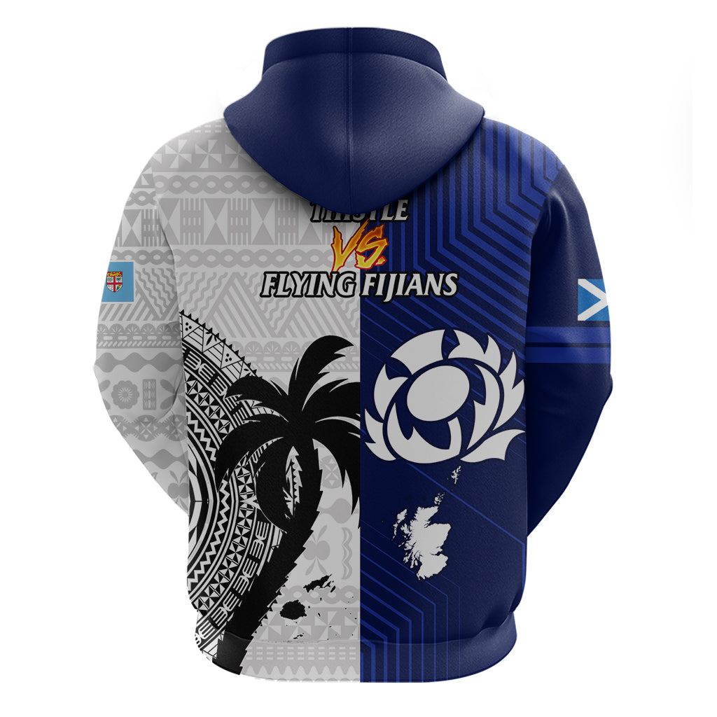 Fiji And Scotland Rugby Hoodie Fijian Tapa Pattern With Thistle - Vibe Hoodie Shop